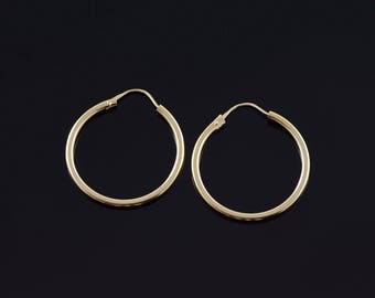 23.1mm Tube Hoop Earrings Gold
