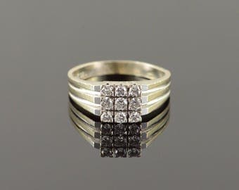 14k 0.30 CTW Diamond Cluster Vintage Ring Gold