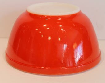 Very Glossy Red Primary Pyrex Bowl #402 - Red Vintage Pyrex Bowl - Nesting Bowls
