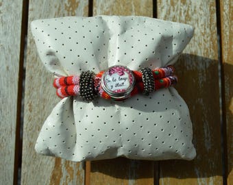 chunk cherry red leather bracelet