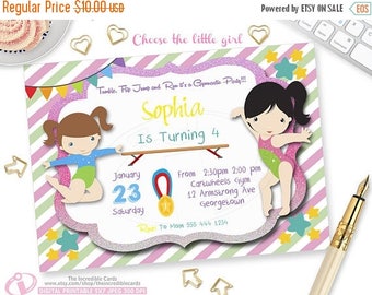 50% OFF SALE Gymnastics Birthday Invitation, Gymnastic Invitation, Printable Gymnastic Invitation, Gymnastic Party, Printable DIY Pdf