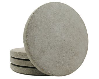 Concrete Home Decor, Concrete Coasters, Cement Coasters, Drink Coasters, Modern, Cool, Round, Stone, Simple, Geometric, Natural - Set of 4
