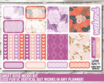 Sunset Rose Micro Kit Planner Stickers