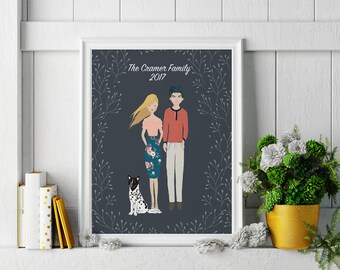 Custom Portrait - Custom Portrait of Couple - Family Portrait - Wedding Portrait - Custom Couple Illustration - Anniversary Gift