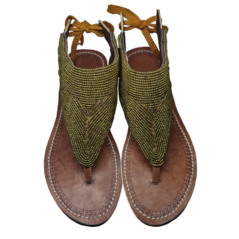 Leather Sandals African sandals Maasai sandals Beaded