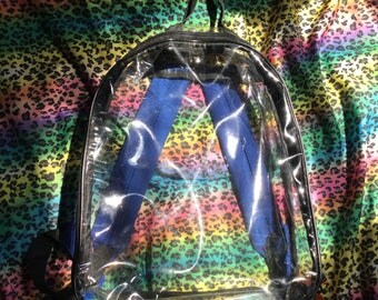 SALE 1990s club kid plastic clear backpack