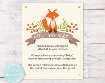 game clothespin baby shower stars woodland printable say don