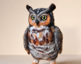 Owl Soft Sculpture. Needle Felted Owl. Cute Little Felted Owl. Needle Felted Animal. Felt Owl. Owl miniature.