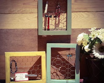 8 x 10, Chicken Wire Frame, Jewelry Organizer, Jewelry Frame, Jewelry Holder, Jewelry Holder, Earring Holder, Organizer, Jewelry Frame