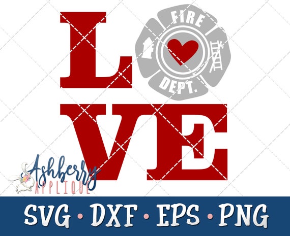 Download Firefighter Love SVG/DXF Cut File Instant Download Vector