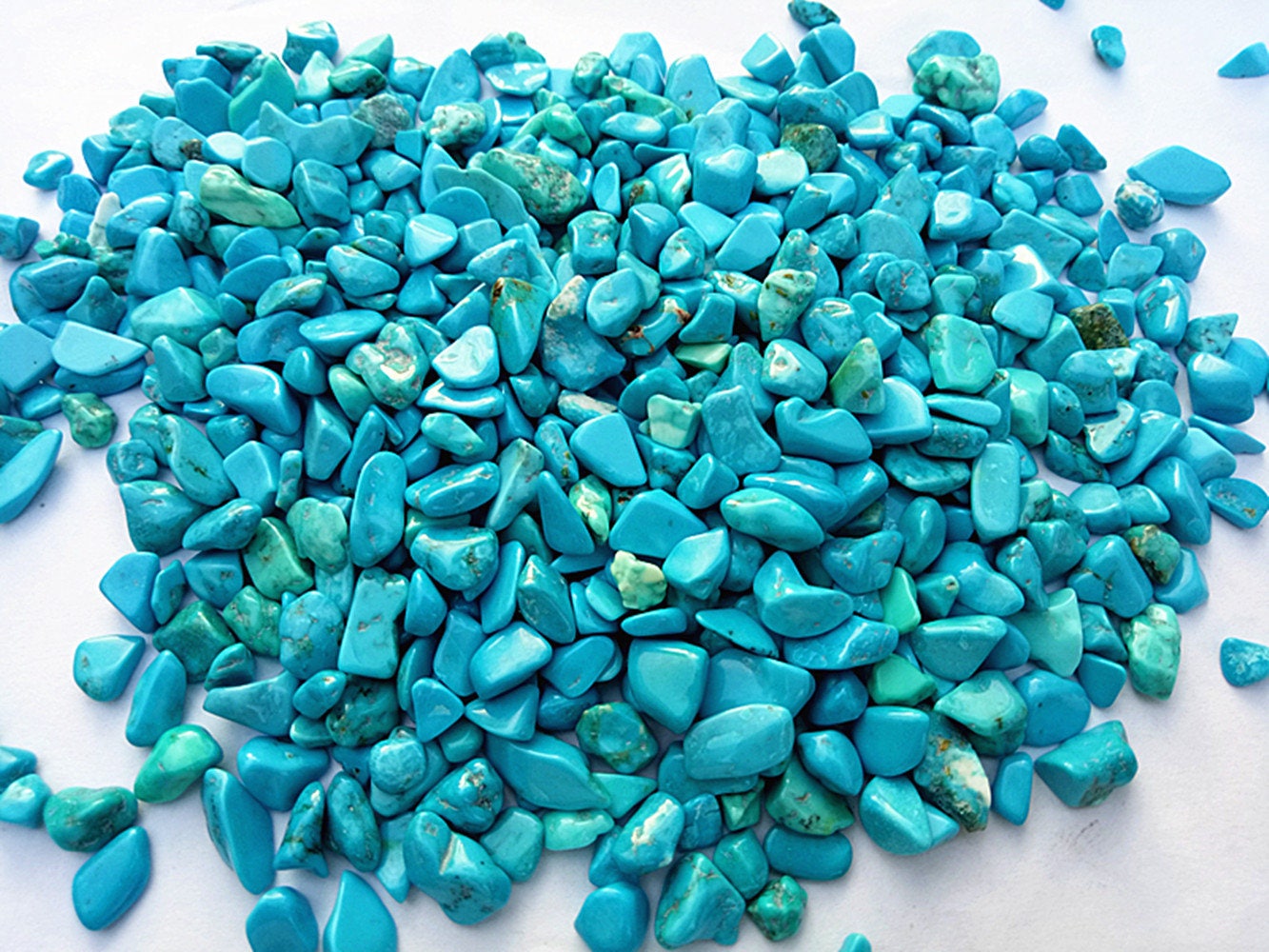 Genuine Blue Turquoise Chip Gravel Raw Pebbles Small Stones