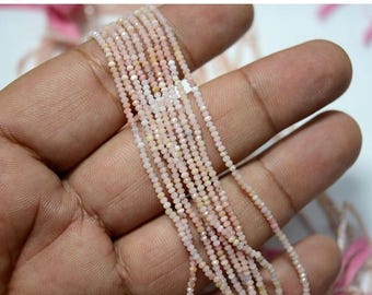 ON SALE 50% 1.80mm Pink Opal Beads, Pink Opal Gem Stone, Faceted Rondelle, Gemstone For Jewelry, 13 Inch Strand