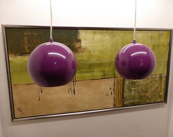 A Pair Of Danish Bilka Globe Pendant Lights