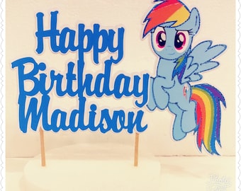 My Little Pony--Inexpensive Personalized Cake Toppers with Name & Character--Kid's Birthday Party Decorations