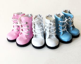 Doll boots Doll shoes 5cm pink white and blue boots