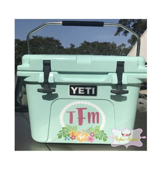 YETI Cooler Decal Skin Personalized Floral Monogram Decal