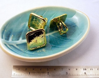 4 pieces Grosse Bague carré couleur OR