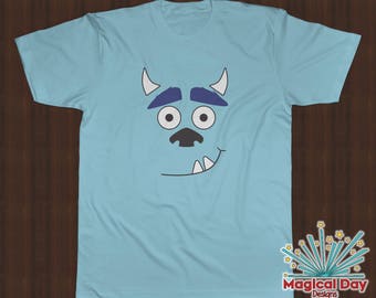 Disney Shirts -James P. Sullivan "Sully" Smile - Monsters Inc (Black, White & Blue Design)