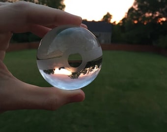 Summer Sale 25% off Crystal pokemon ball "ETCHED" handmade!!! Pokemon Pokeball