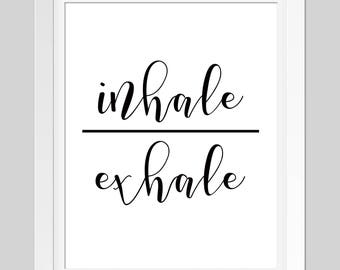 Inhale exhale sign | Etsy