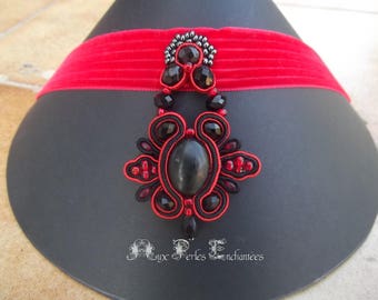Soutache pendant necklace