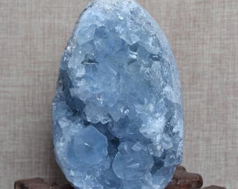 Best Natural Large Raw Celestite Cluster/Pure Blue Celestite Geode/Large Blue Crystal Quartz Egg Geode decoration/Special Gift-1piece