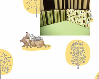 Bambi Crib Bumper Bambi Boy Girl Crib Bedding Bambi Nursery Baby Girl Bedding Crib Bumper Boy Nursery Timber Crib Bumper Bedding