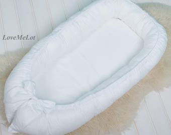 Extremely white Baby Nest for newborn babynest, sleep bed, cot, pod, snuggle nest, baby nest pattern, sleep nest, co sleeper