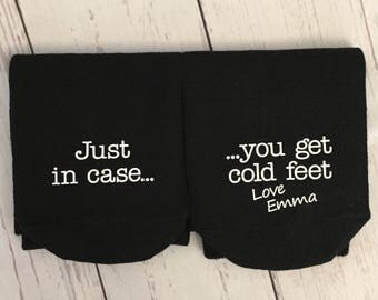 Personalised Just in case you get cold Feet Socks, Wedding Socks, Groom Socks, Funny Wedding socks