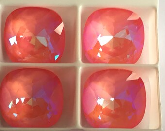 Lot de 4 cristaux Swarovski ultra ab cabochon 4470 12mm à sertir