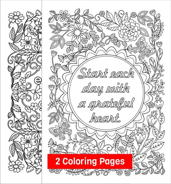 Download 2 Coloring Pages with the message 'Start Each Day with a