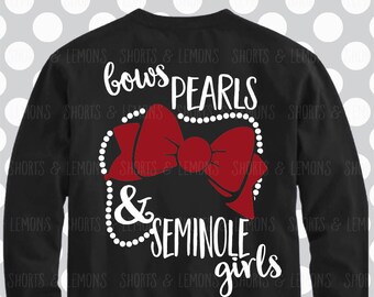 Bows, Pearls and Seminole Girls svg, Florida avg, Seminoles svg, Noles, Cut file, SVG, Bama, clip art, Download, U of, commercial use, dxf