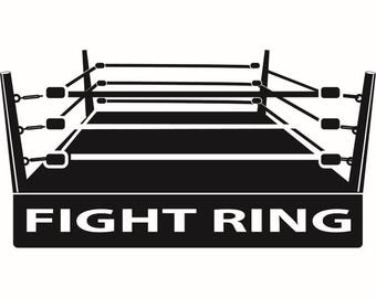 Boxing Ring #1 Boxer Gloves Ring Fight Fighting Match MMA Mixed Martial Arts Logo .SVG .EPS Digital Clipart Vector Cricut Cut Cutting File