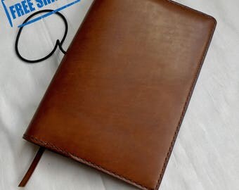 Leather Organizer, Leather Notepad Cover, Leather Notebook Cover, Leather Journal Cover, Leather Hobonichi Cover A5, A5 cover extra pockets