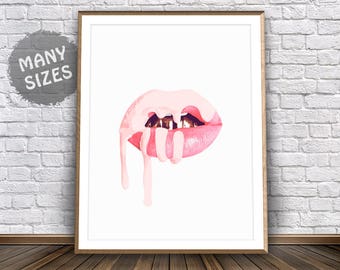 Kylie Jenner Lip Kit • Pink Lipstick Print Kylie Jenner Lips Lipsense Kim Kardashian Pink Lips Poster Makeup Wall Art Makeup Poster Lipstick