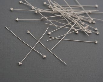 3 ball triangular paddle headpins - 2 inch length- .925 sterling silver - 50 pcs or more