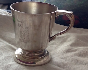 Vintage fawn childs cup with handle