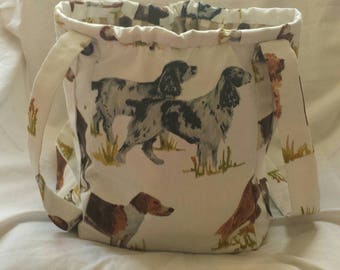 Beautiful Dogs Feature on this Vegan, Handmade Shoulder Bag.