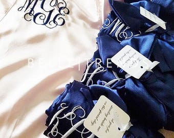 WEDDING SEASON SALE! Bridesmaid Robe, Satin Robe, Personalize Robe, Bridal Party Robe, Wedding Shower Robe, Set of 1,2,3,4,5,6,7,8,9,10