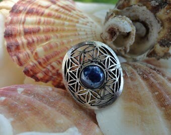 ring sunshine, plated silver, size 60