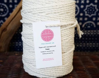 Macrame Cord 5mm/ Cotton Rope / DIY Macrame wall hanging / macrame / Cotton Rope/ Macrame Cord / cotton cord