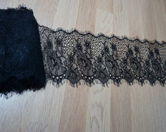3 m * 16cm lace chantilly lace black fringe Ref. 2212