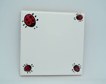 Ceramic coaster painted by hand