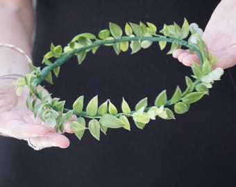 Greenery crown, flower crown wedding, bridesmaid greenery crown, flower headband, bridal flower crown