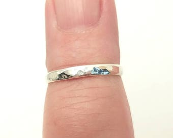 Silver Toe ring, Toe ring sterling silver, Sterling silver toe ring, toe ring, Hammered toe ring, silver midi ring, silver knuckle ring
