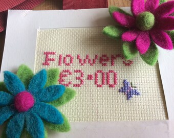 Vintage style 1940's felt brooch . Felt Flower brooch