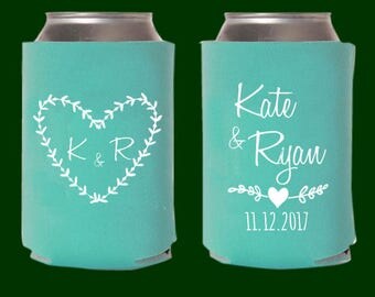 Wedding Can Cooler, Rustic Wedding Favor, Beer Can Cooler, Personalized Can Cooler, Custom Can Hugger, Wedding Favor, Insulator, Summer