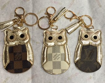 Your Choice of Louis Vuitton Canvas - Gold Owl Charm with Louis Vuitton Accents