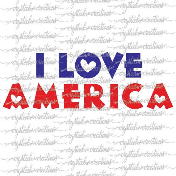 Download I Love America SVG PNG Silhouette Cut Instant Download Cut