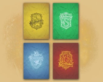Harry Potter Hogwarts House A4 Bundle - Harry Potter Wall Art - Wall Decor